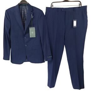 Ted Baker Suit Pant And Jacket Endurance Wool Suit Birdseye Two Piece Set Blue